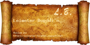 Leimeter Bogdán névjegykártya